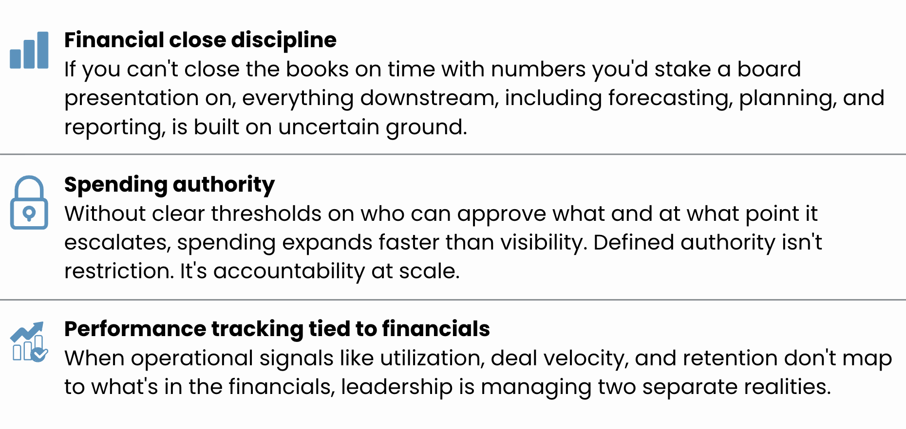Three areas where that work pays off fastest