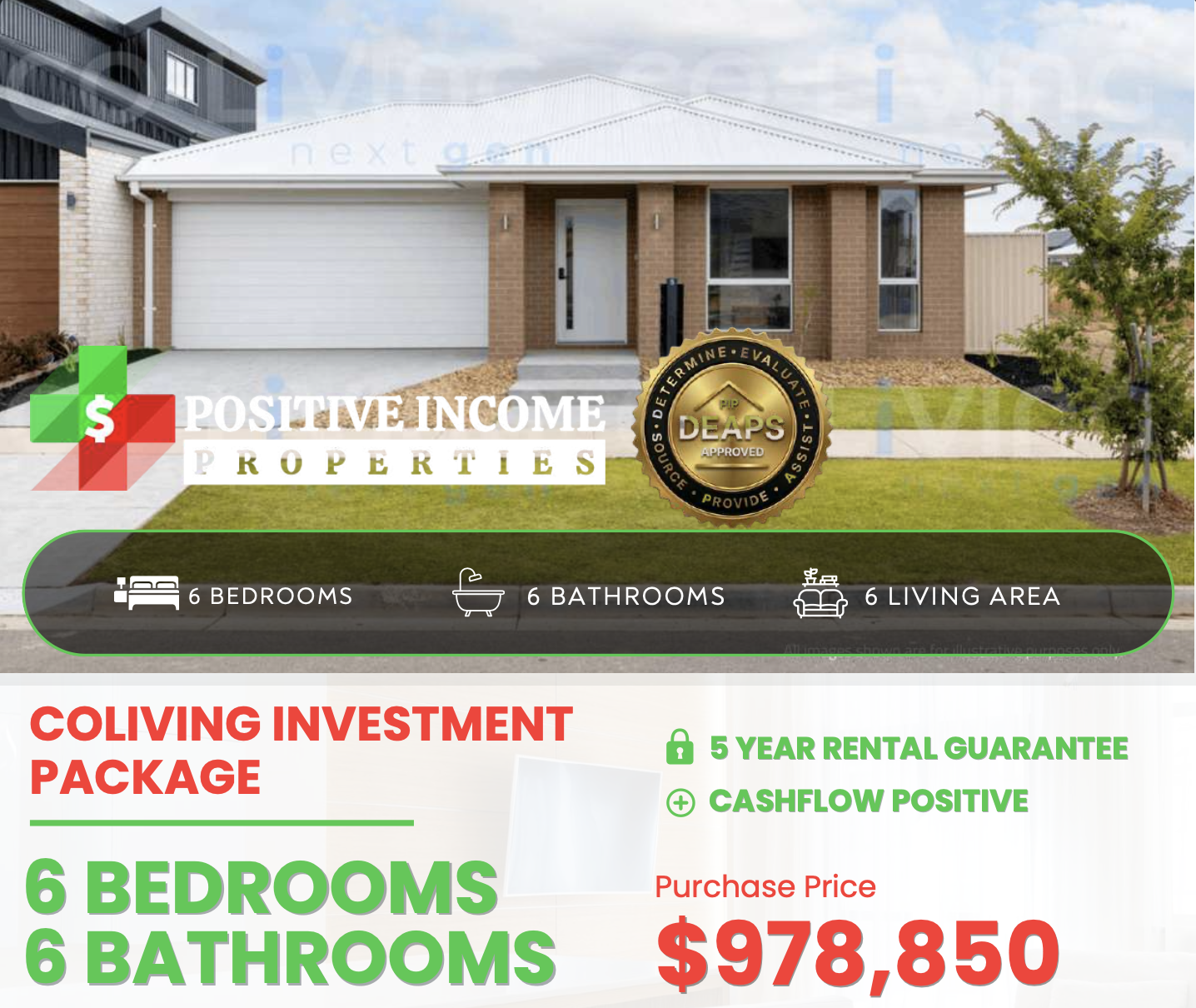 6-Bedroom Co-Living Home, new-build investment with 11.55% EST. gross yield