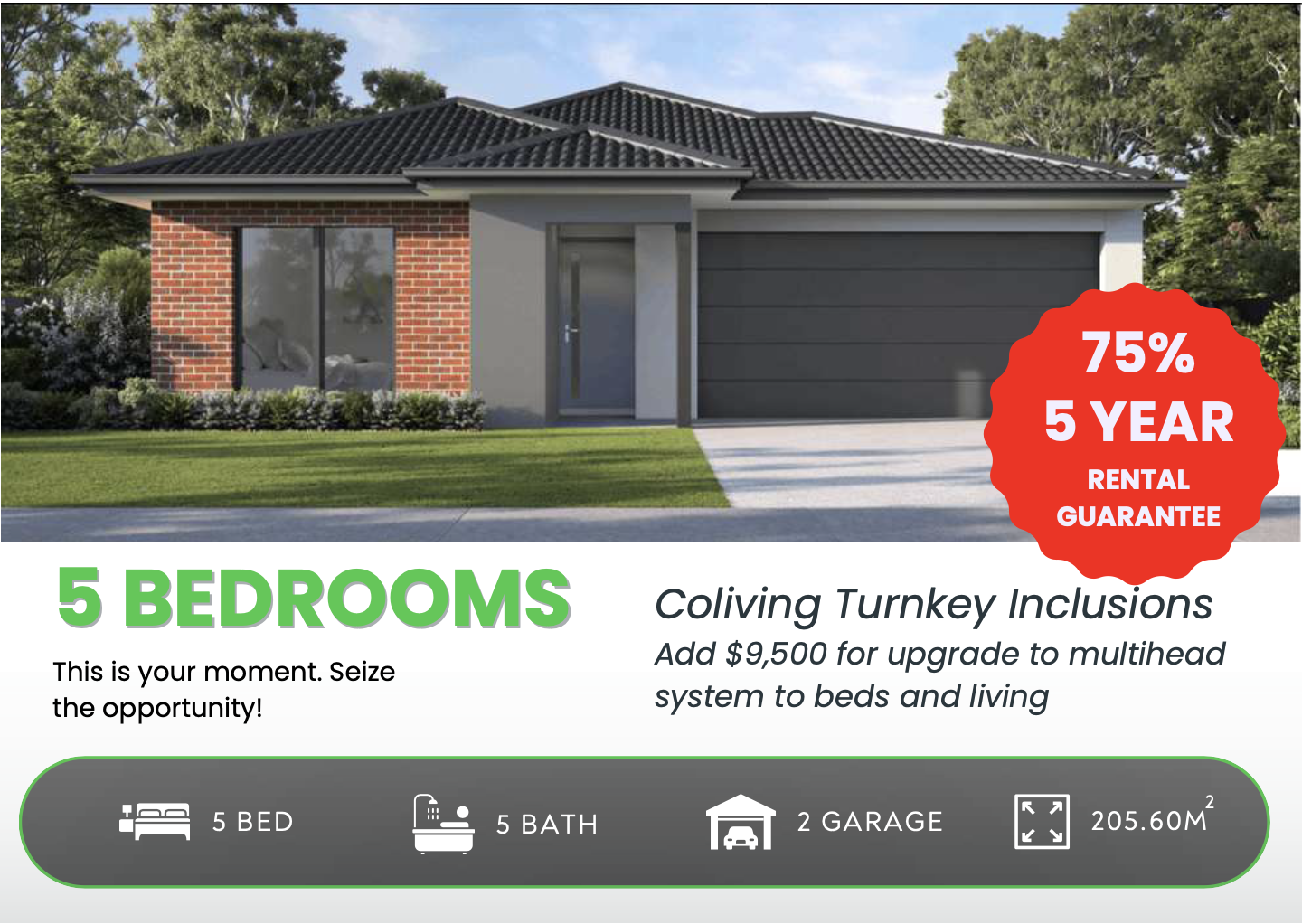 Brand-new 5 bedroom single-contract co-living home at Cobble Springs Estate, Cobblebank VIC