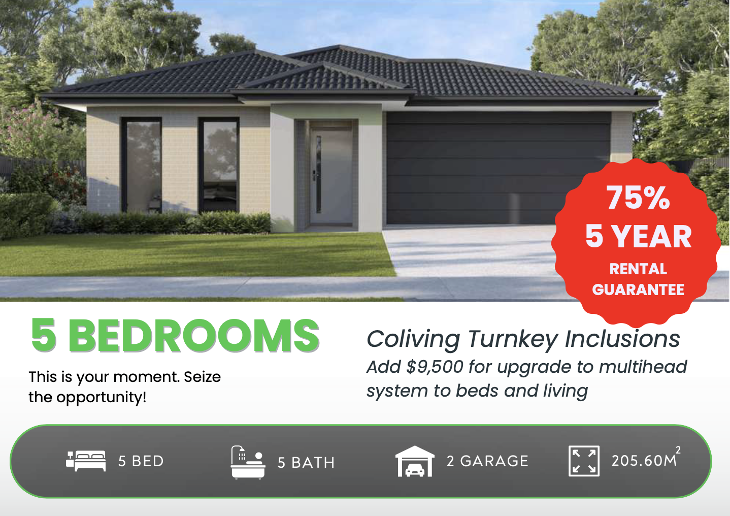 Brand-new 5 bedroom single-contract co-living home at Kilmore VIC