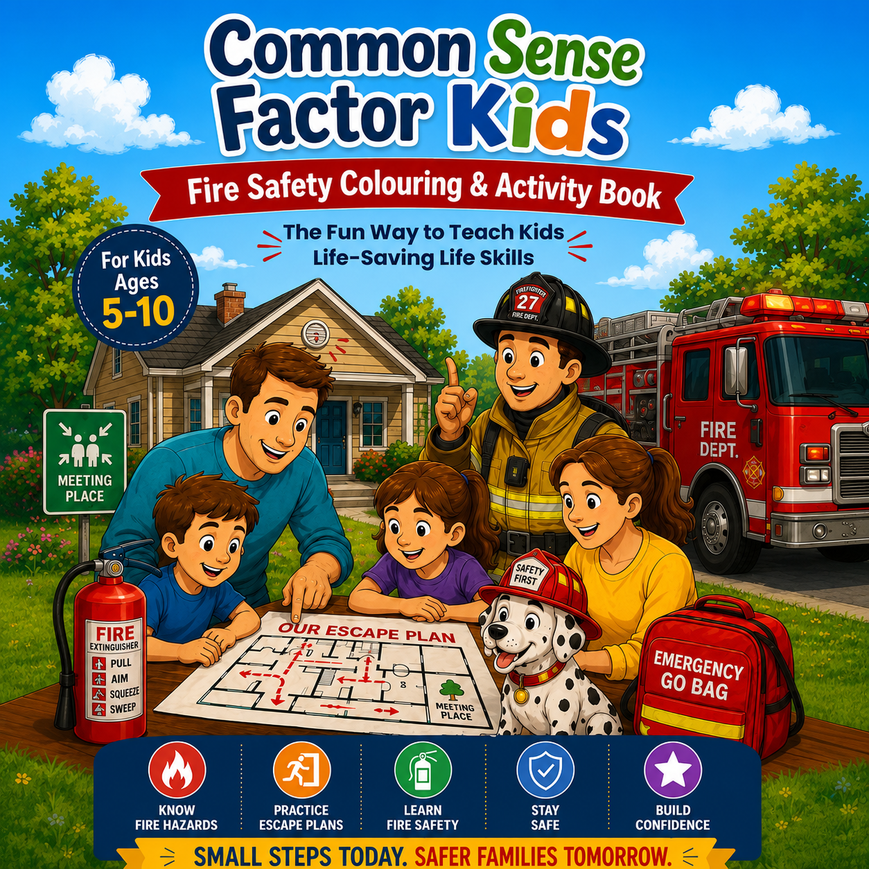 Common Sense Factor Kids Fire Safety Colouring & Activity book cover