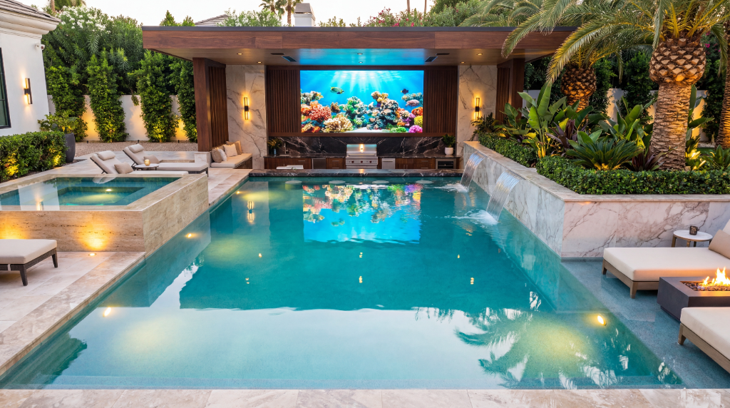 Outdoor Luxury LED Display Poolside