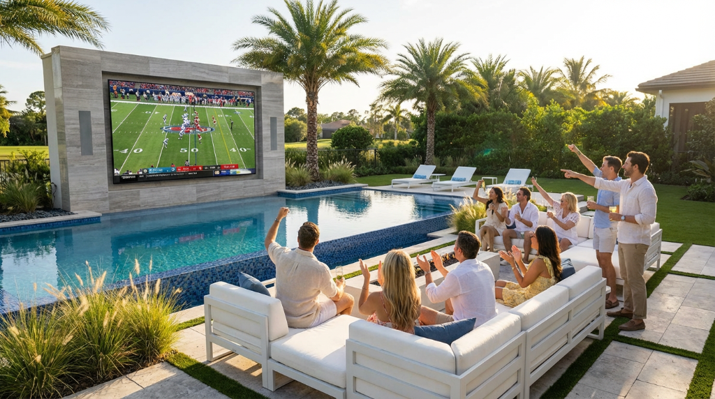 YOLO TV Outdoor Poolside Application Installation