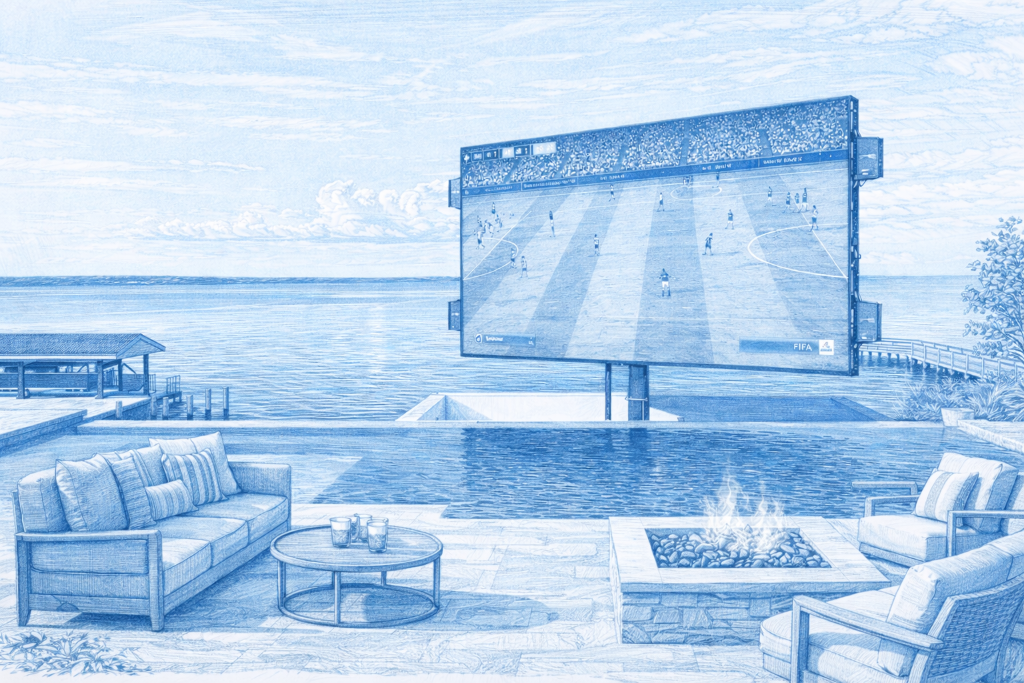 YOLO TV Rise and Rotate Rotational Lift System Architectural Illustration