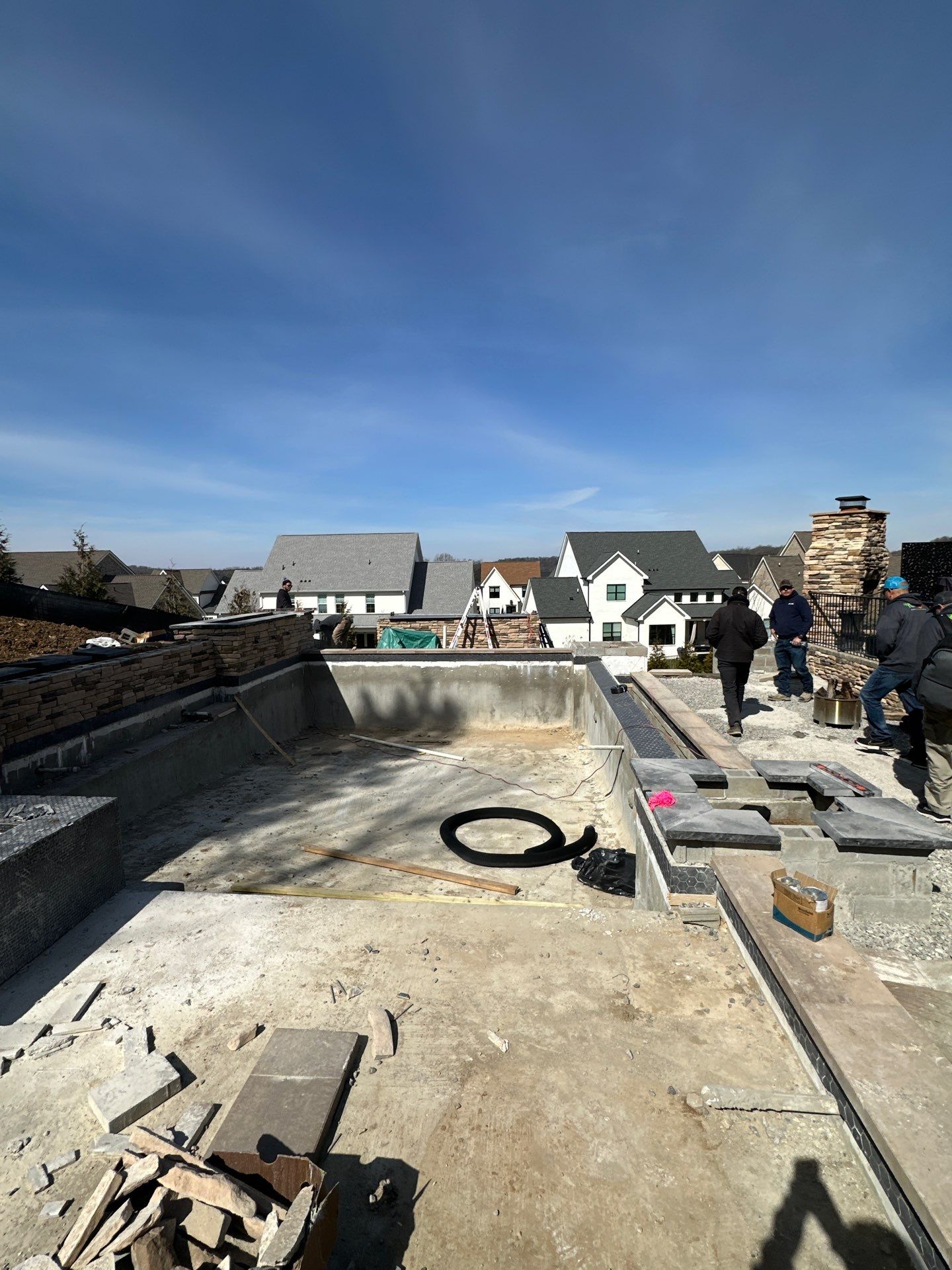 Before: active excavation and site prep for the Rise subterranean vault during a Nashville backyard remodel