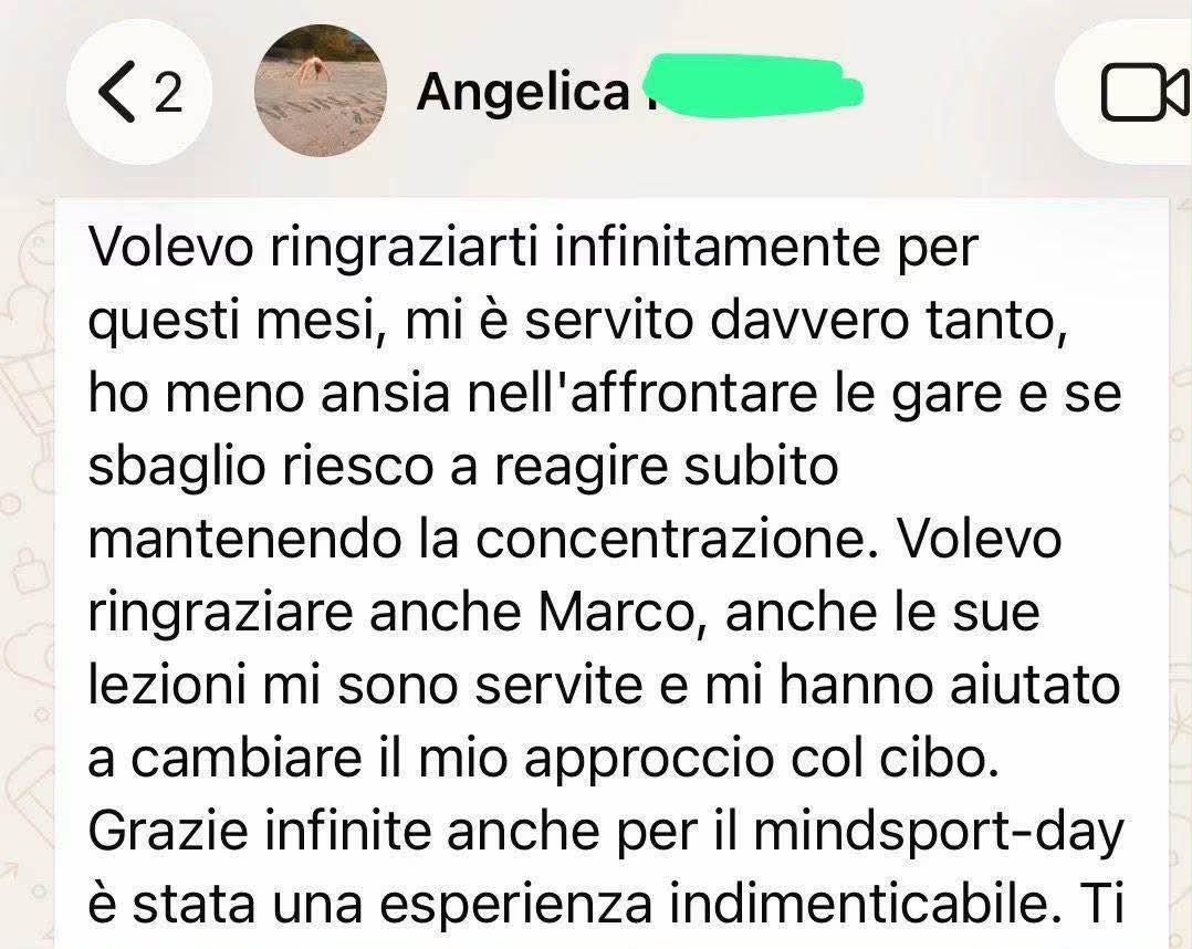 Messaggio di un atleta