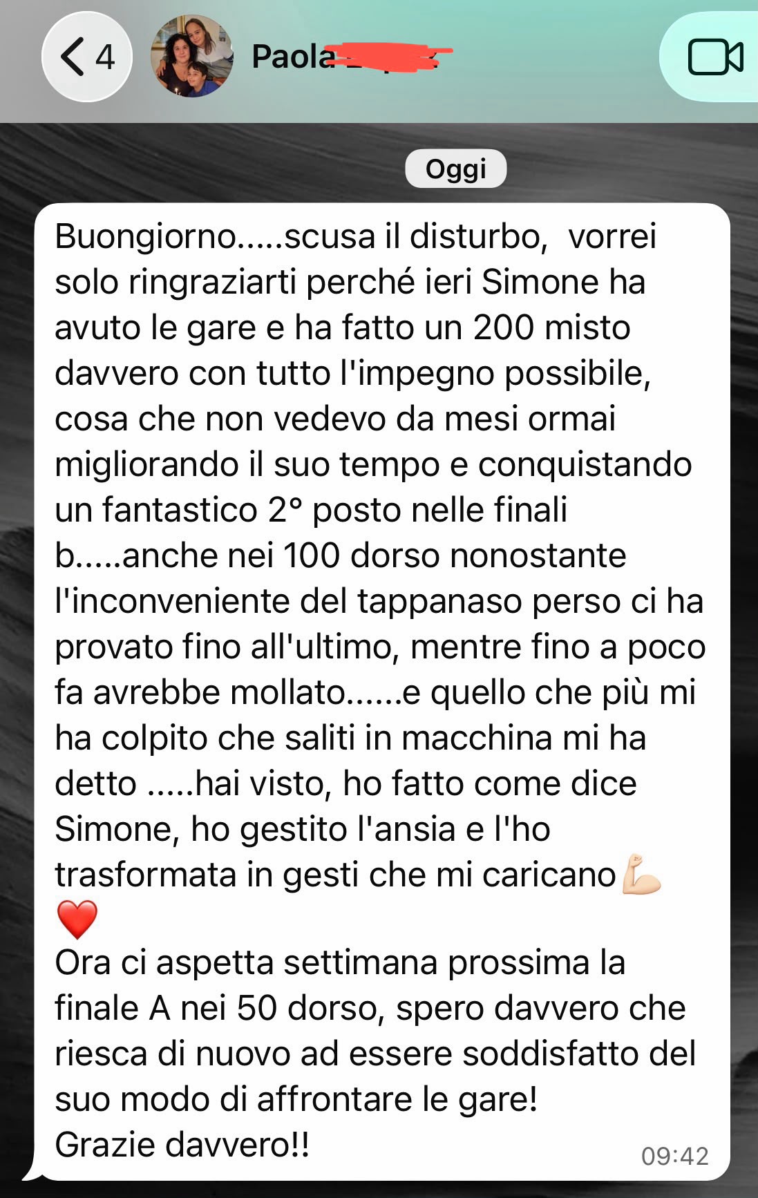 Messaggio di un genitore