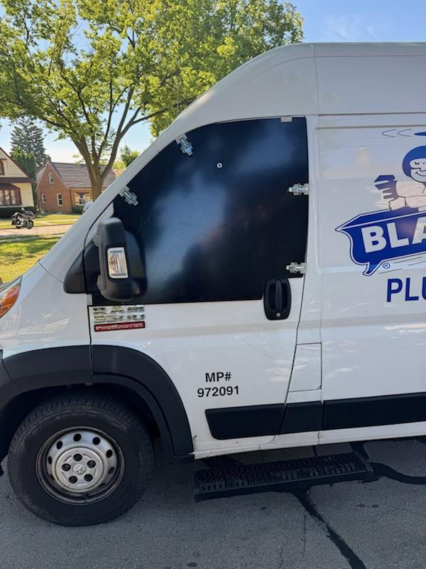 Commercial work van jobsite background