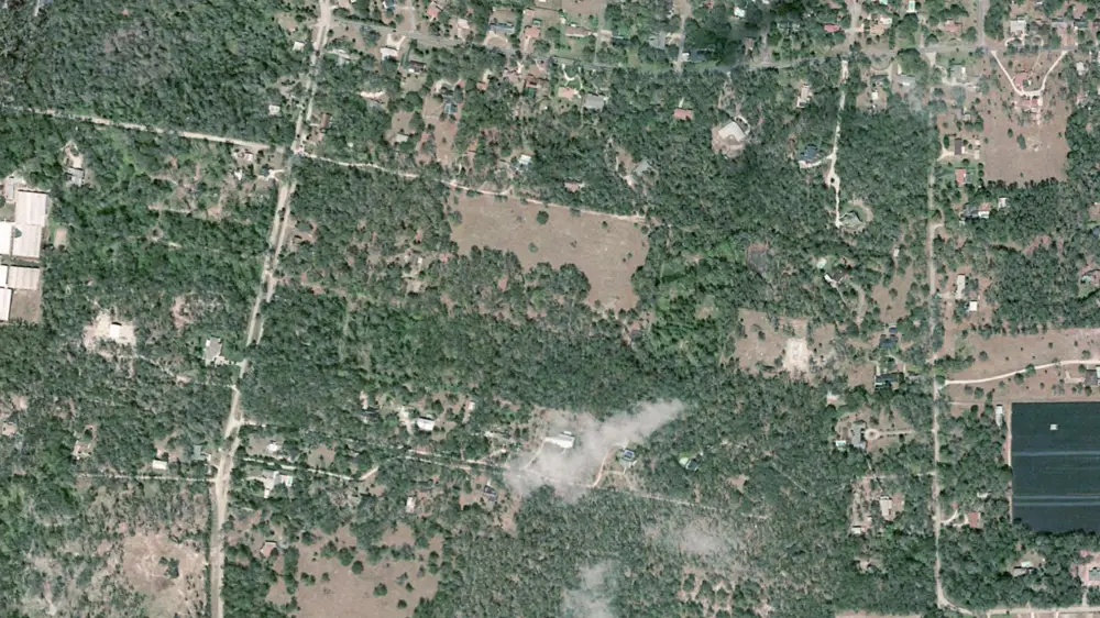 Volusia County aerial photo of the Heebner Acres land in 2005, woods and pasture