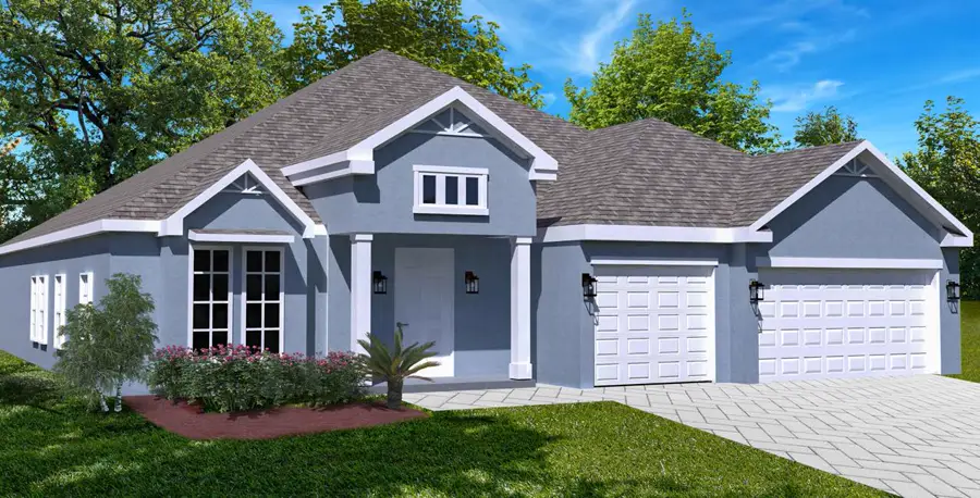 Builder rendering of The Stetson plan, farmhouse elevation
