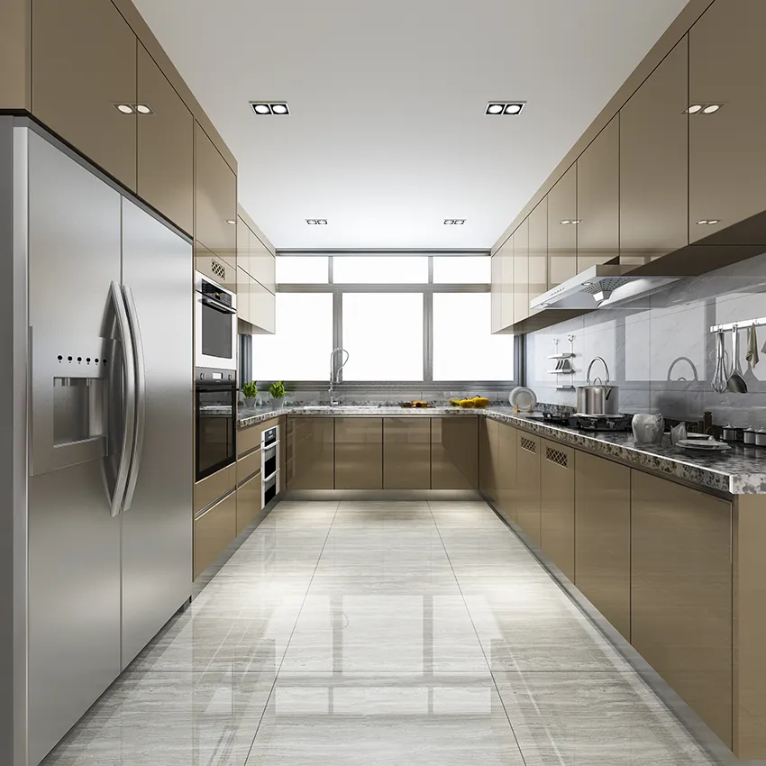 Detailed floor finishing and tile work