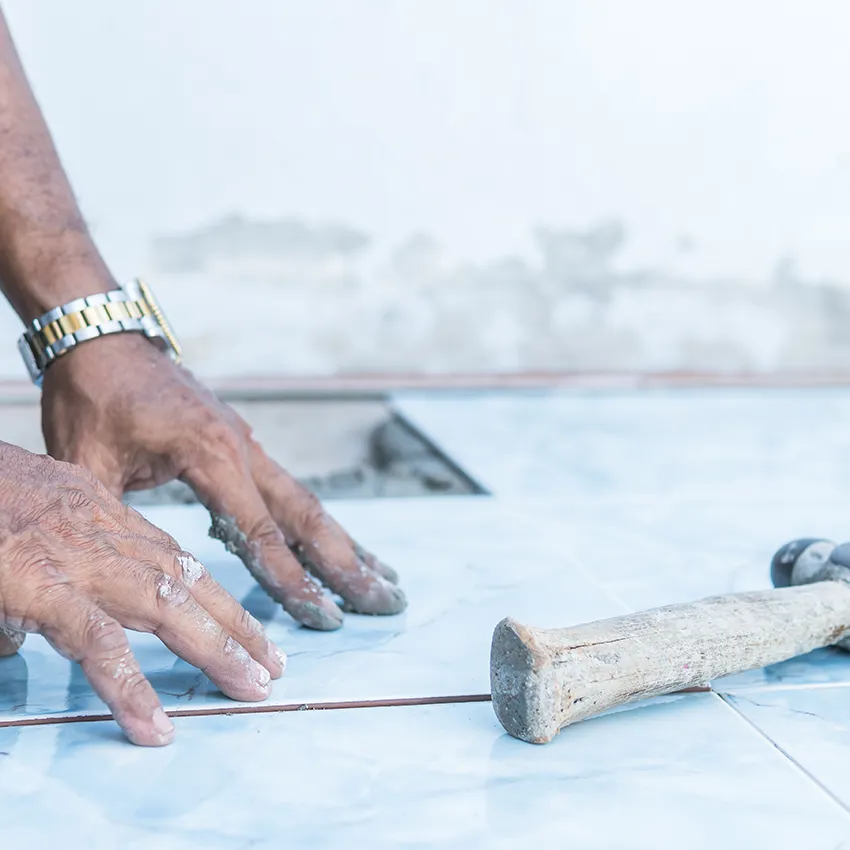 Ceramic tile flooring