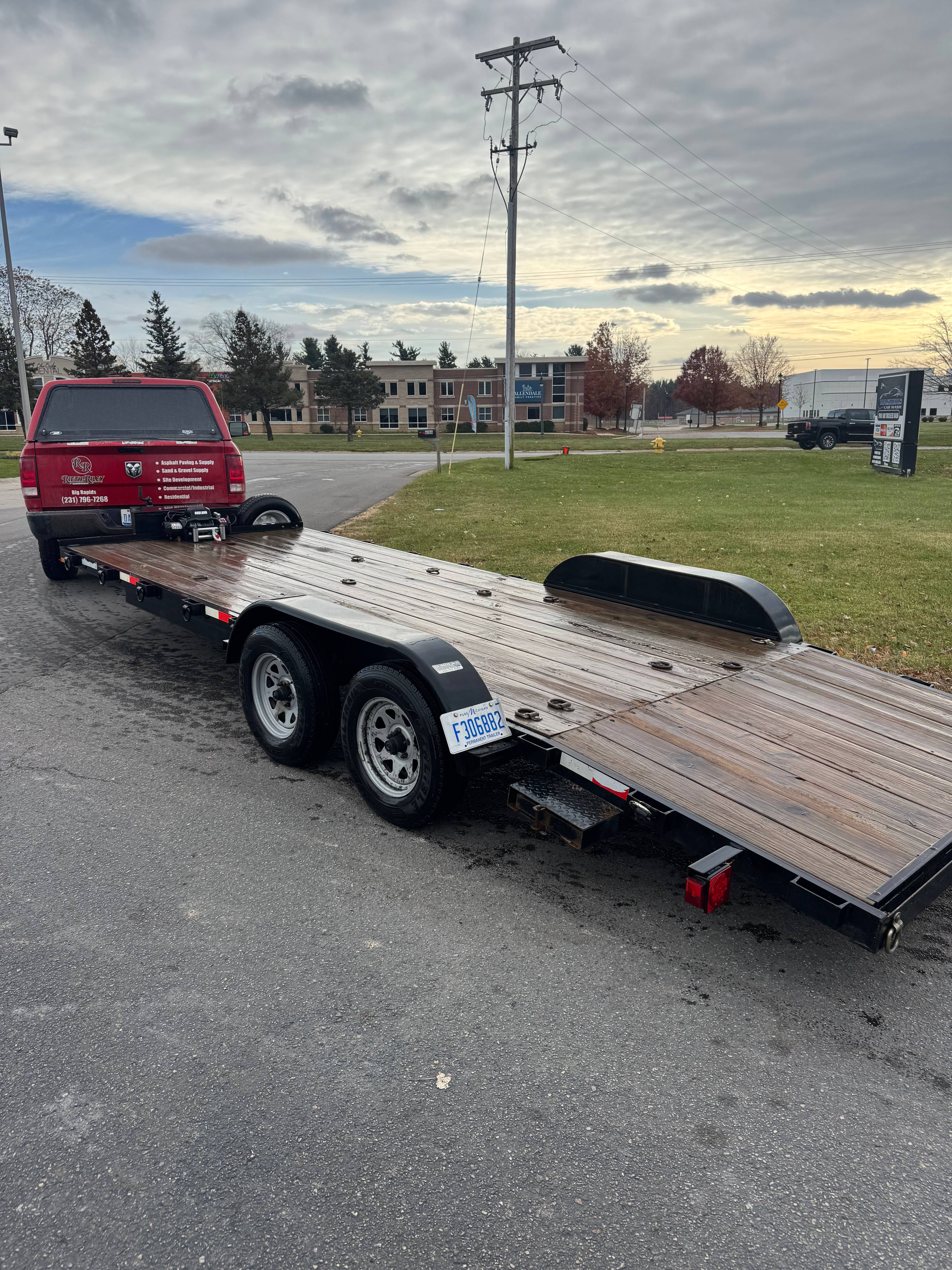 Car hauler trailer rental with winch in Allendale, MI