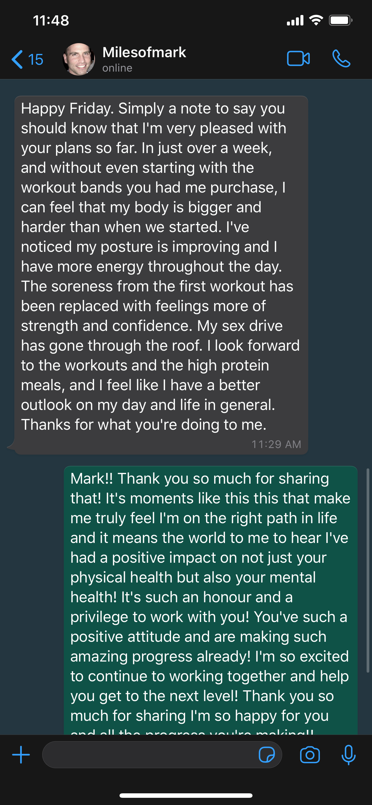 Testimonial conversation