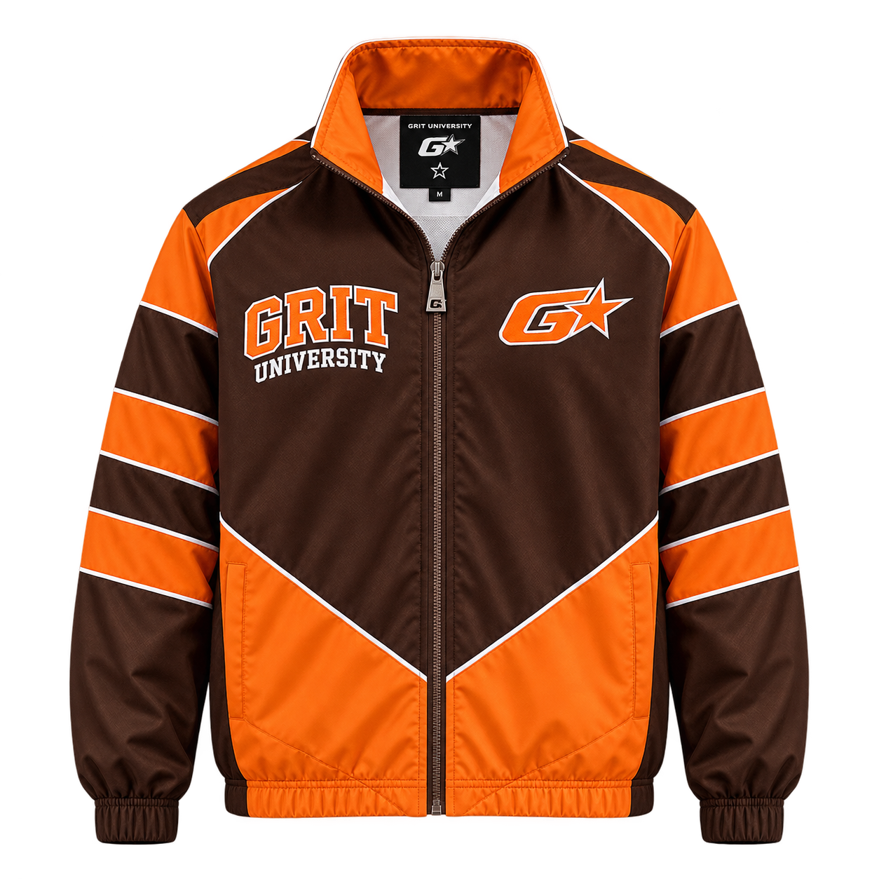 GRIT University Track Jacket — Brown / Orange