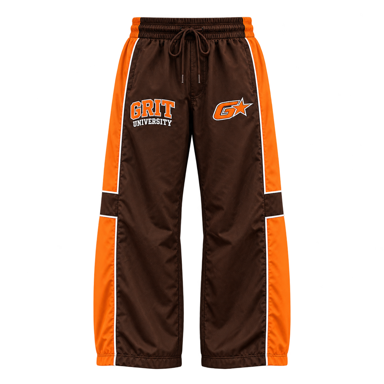 GRIT University Track Pants — Brown / Orange