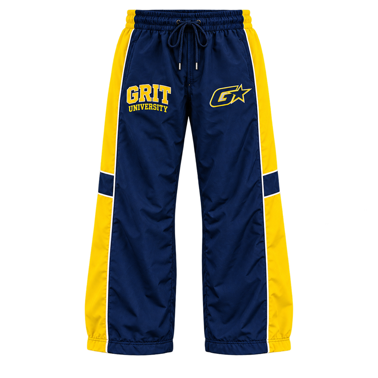GRIT University Track Pants — Navy / Yellow