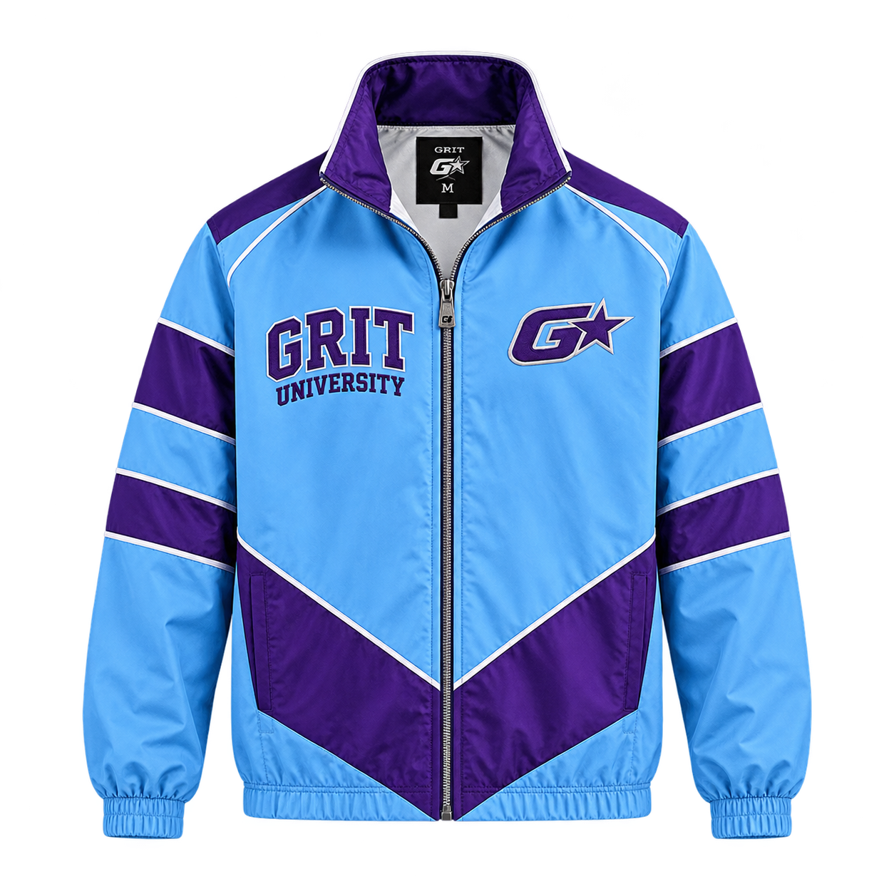 GRIT University Track Jacket — Light Blue / Purple