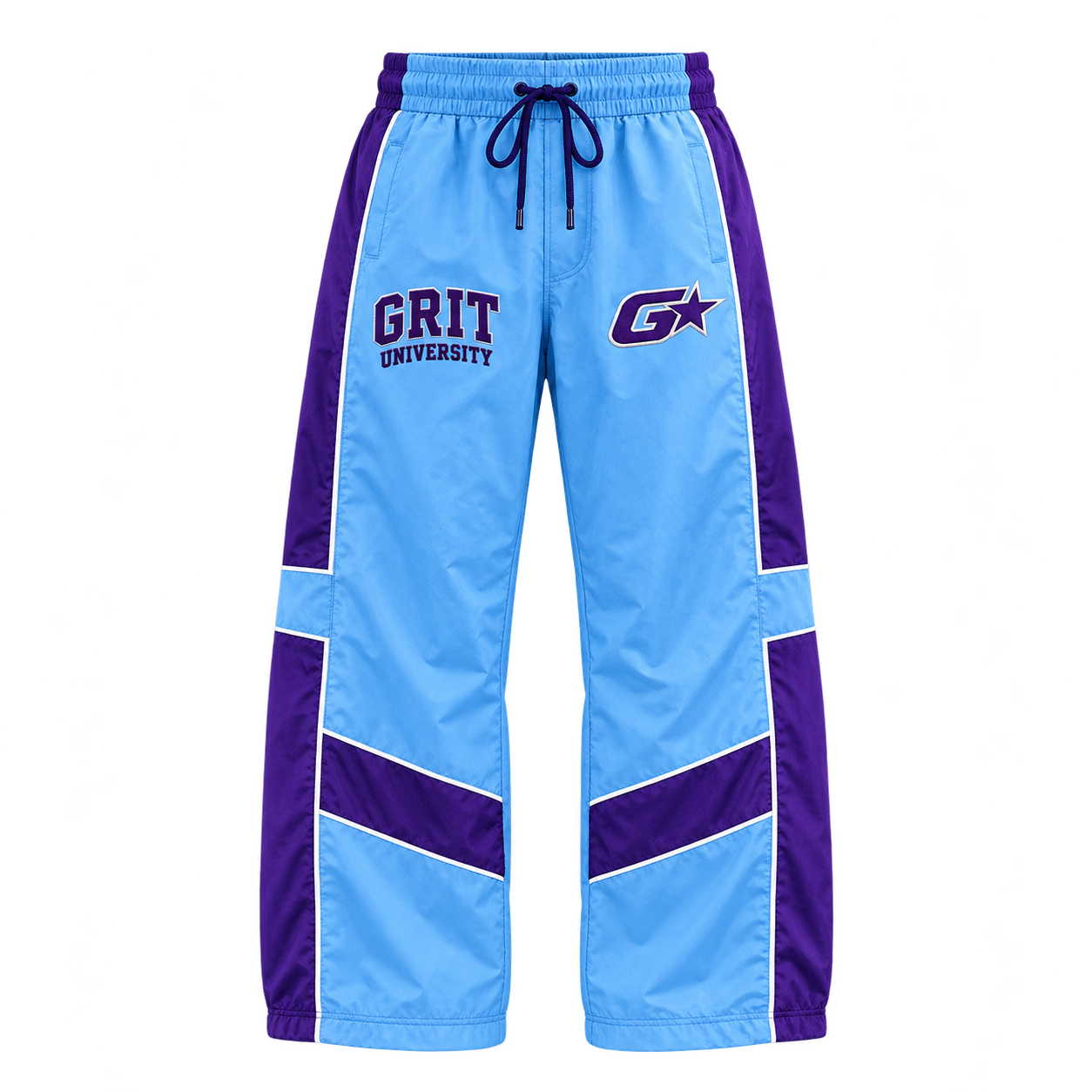 GRIT University Track Pants — Light Blue / Purple