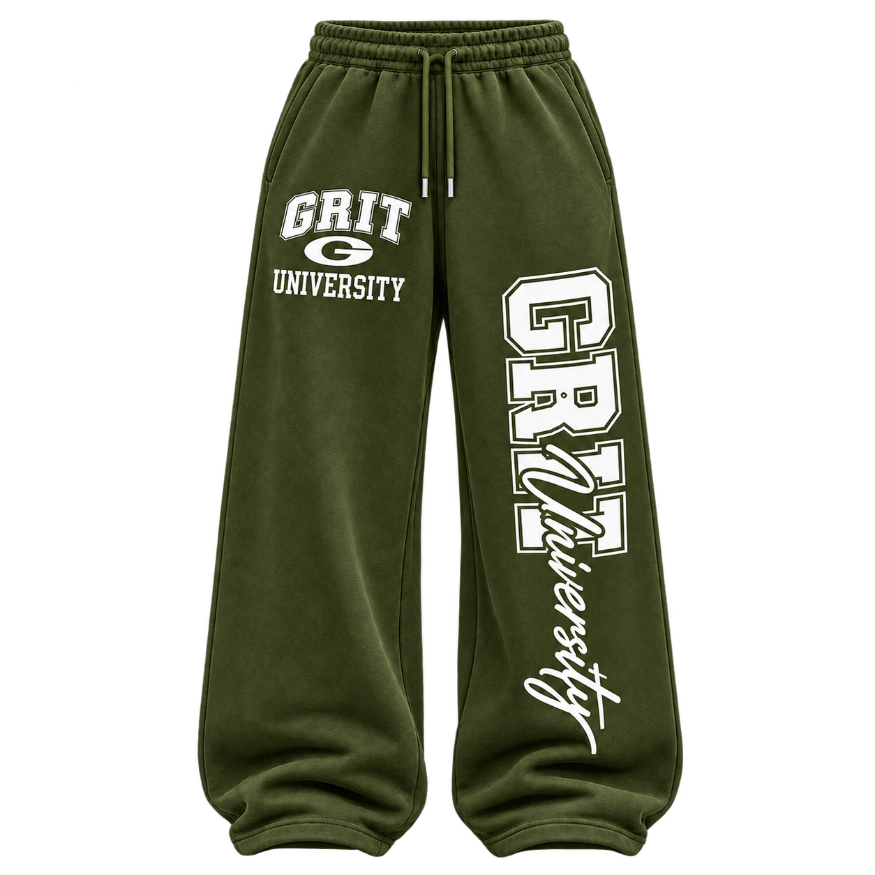 GRIT University Sweatpants — Olive / White