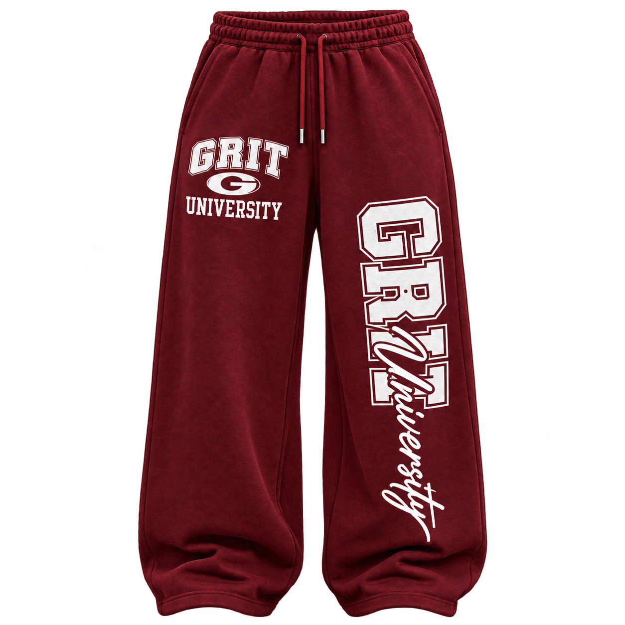 GRIT University Sweatpants — Maroon / White