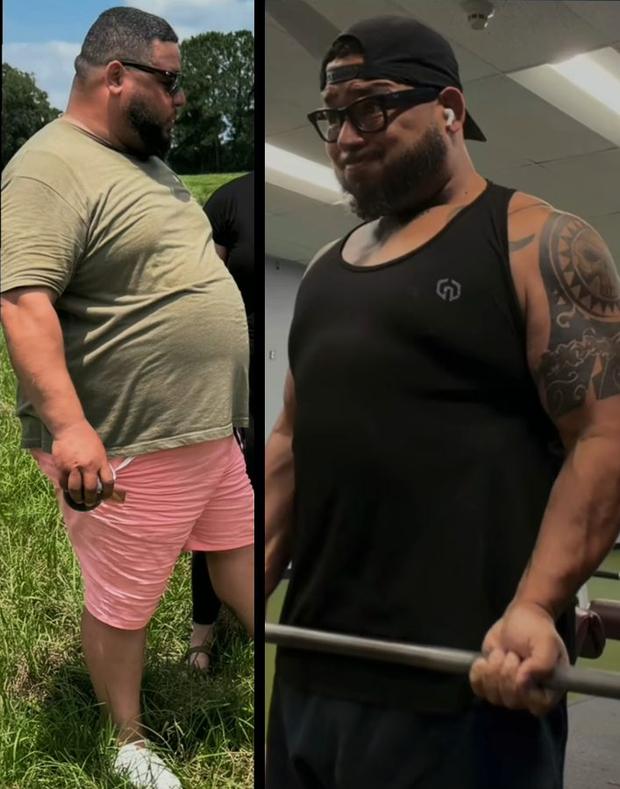 Raf before and after losing 160 pounds