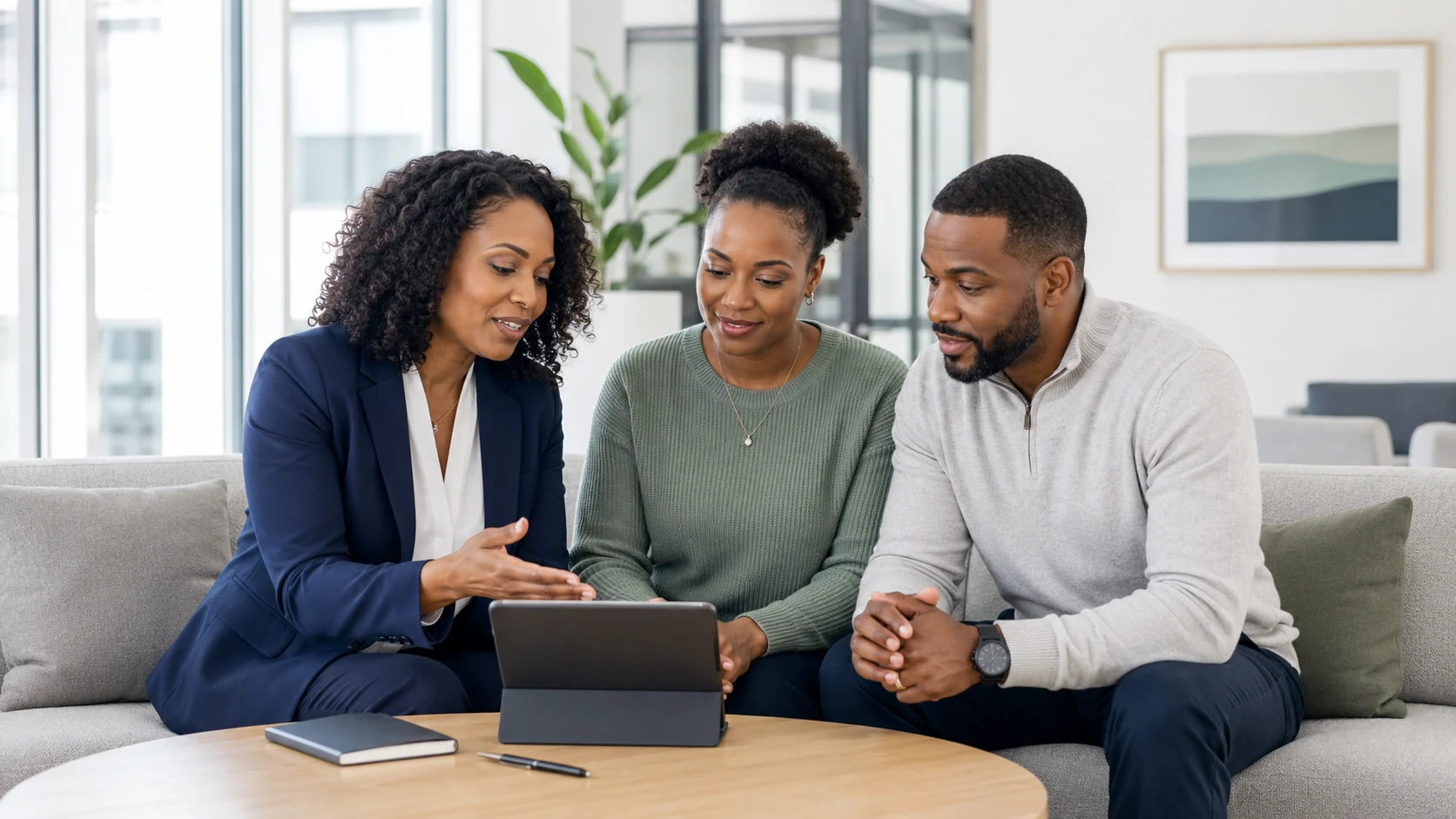 A licensed OnePoint insurance advisor meeting with a client