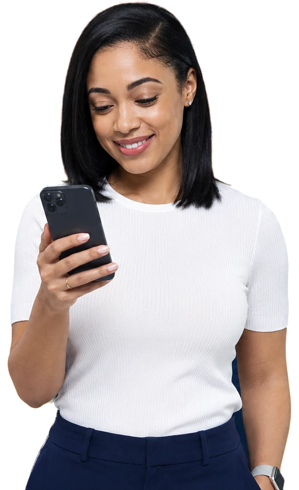 A customer comparing insurance quotes on her phone