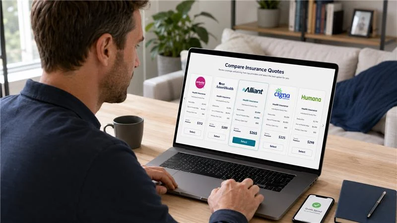 A man working on his laptop at home