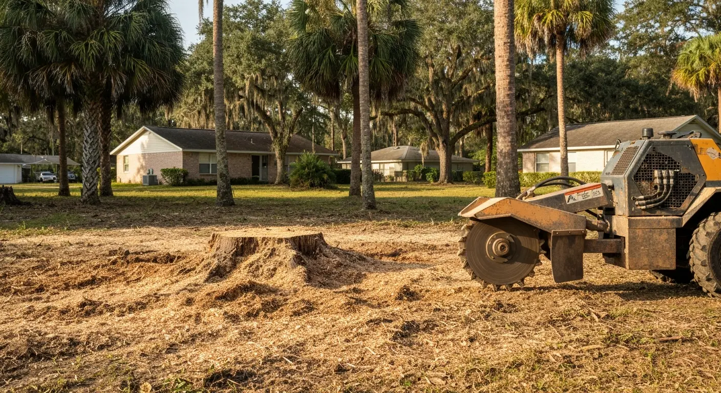 Stump grinding service