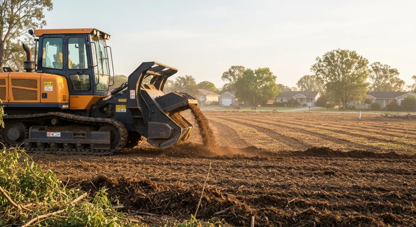 Forestry mulching equipment in action