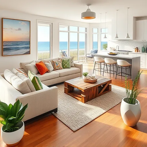 Bright coastal living space in Singer Island FL with modern decor, ocean views, and elegant furnishings.