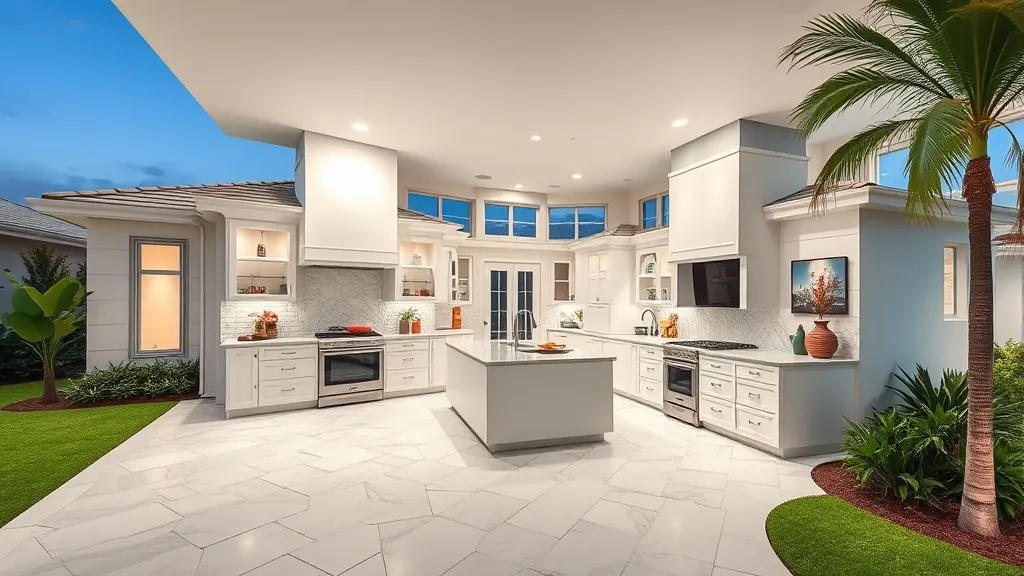 Remodeling in Wellington, FL showcasing modern kitchen design and open living space.