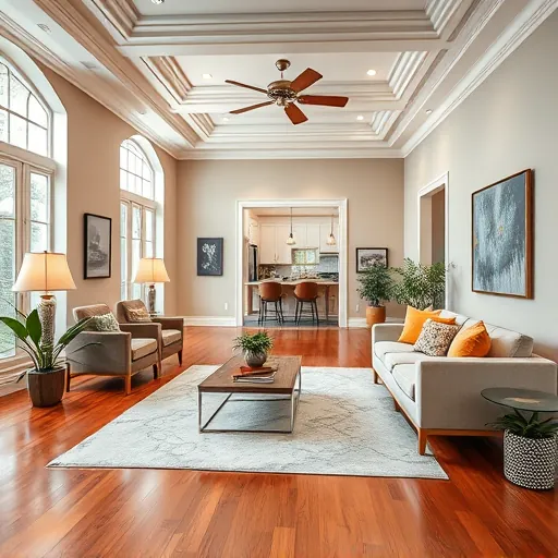 Renovated living room in Okeechobee FL with contemporary decor, elegant furniture, and natural light enhancing finishes.