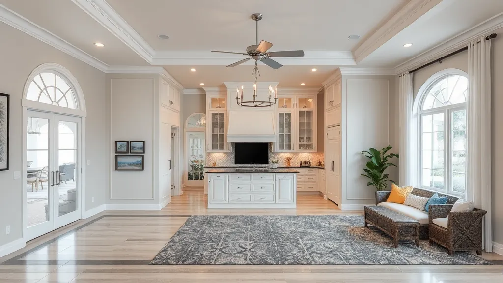 Remodeling in Jensen Beach, FL showcasing modern kitchen and living area design.
