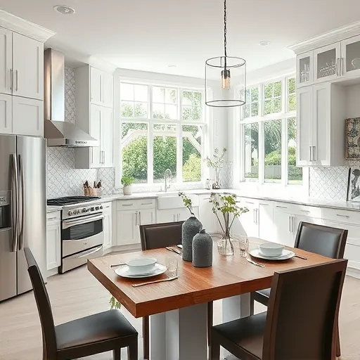 Modern kitchen remodel in Jensen Beach FL featuring stainless steel appliances, quartz countertops, and elegant decor.