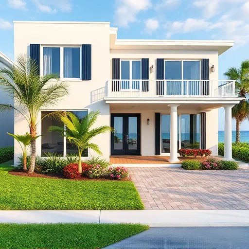 Completed home remodel in Riviera Beach FL showcasing modern design and elegant finishes in a sunny setting.