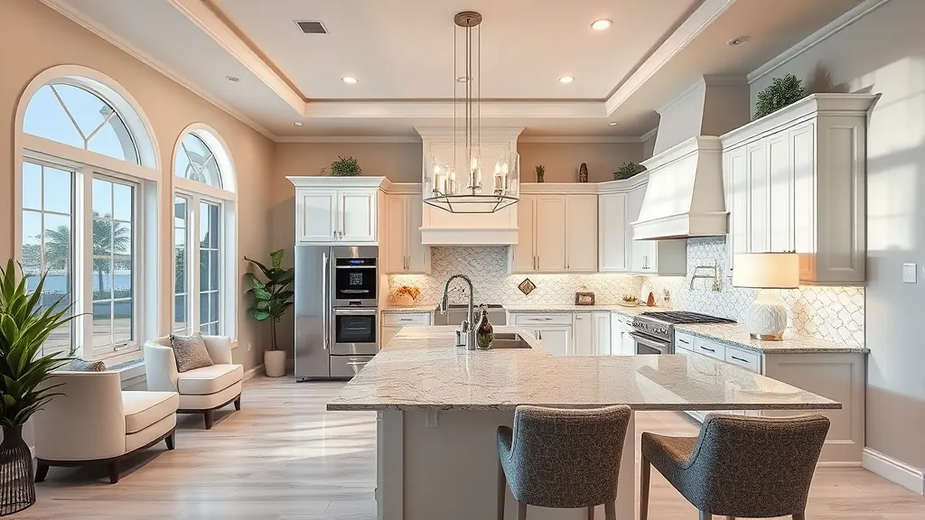 Modern kitchen remodel showcasing sleek design in North Palm Beach, FL.