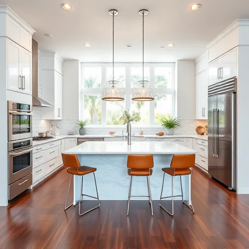 Modern kitchen remodel in Royal Palm Beach with sleek cabinetry, quartz countertops, and stainless steel appliances.