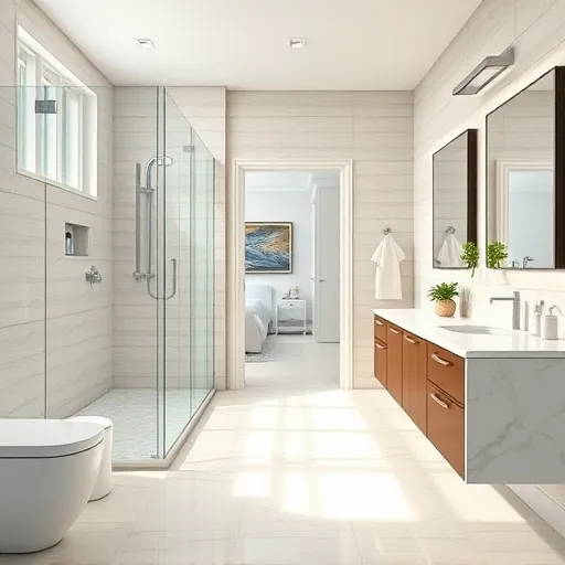 Freshly remodeled minimalist bathroom in Haverhill FL with modern fixtures, marble countertops, and elegant finishes.
