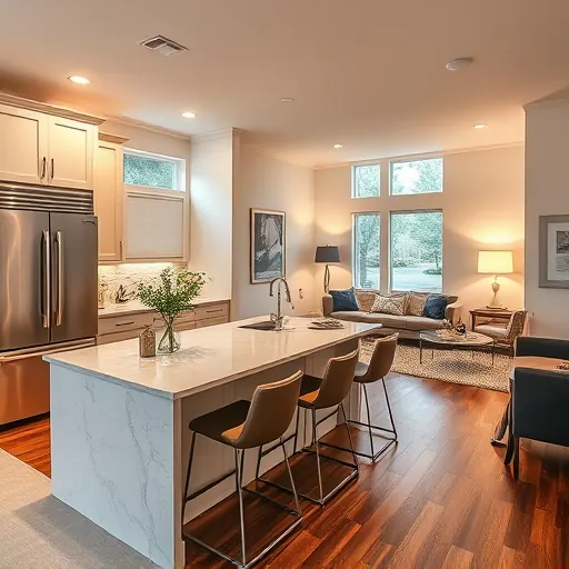 Modern Canal Point kitchen remodel with high-end appliances, marble island, open-concept design, and natural light.
