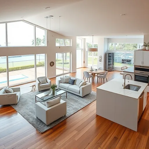 Remodeled interior space showcasing modern design elements in a Riviera Beach, FL home with stylish furnishings.