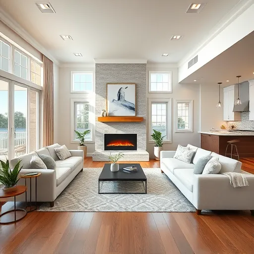 Contemporary living room in Riviera Beach, FL, showcasing elegant furniture, natural light, and modern design elements.