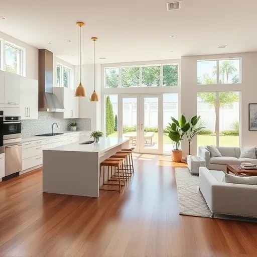 Elegant open-concept living space in Manalapan FL featuring natural light, high-end finishes, and modern decor.