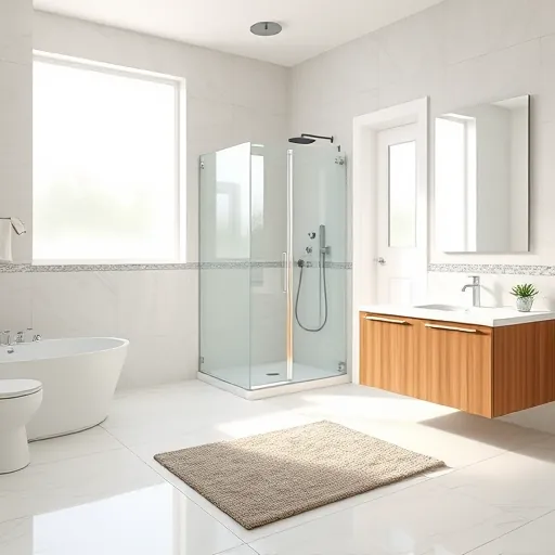 Beautiful remodeled Belle Glade bathroom with modern fixtures, walk-in shower, marble countertops, and natural light.
