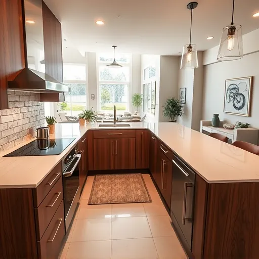 Beautifully remodeled kitchen in Mangonia Park, FL with modern cabinetry, quartz countertops, and natural light flowing in.