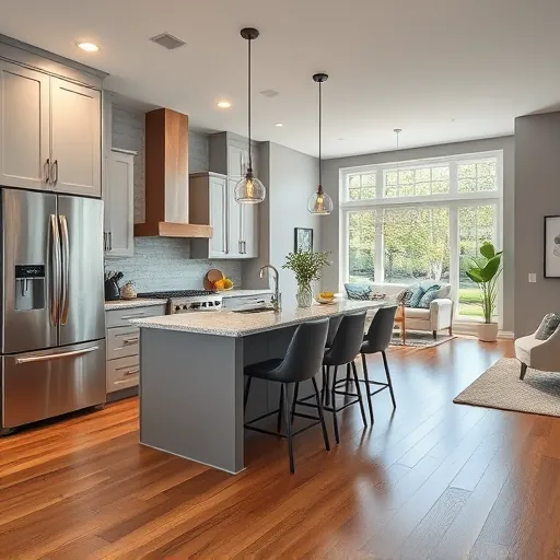 Modern kitchen remodel in Haverhill FL featuring high-end appliances, granite countertops, and elegant cabinetry.
