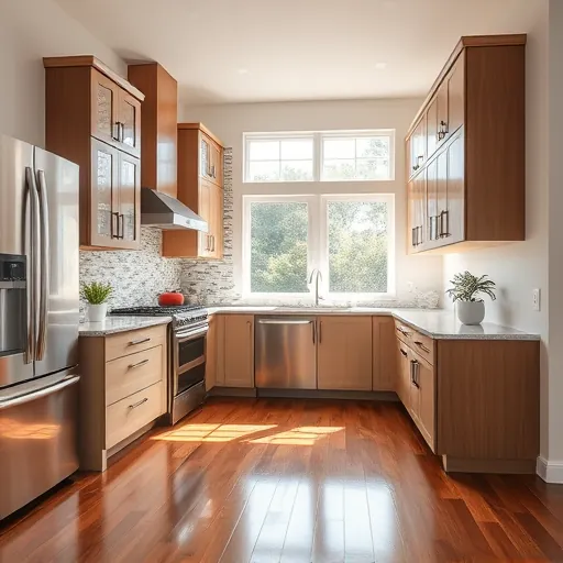 Modern kitchen remodel in Jensen Beach with granite countertops, stainless steel appliances, and custom cabinetry.