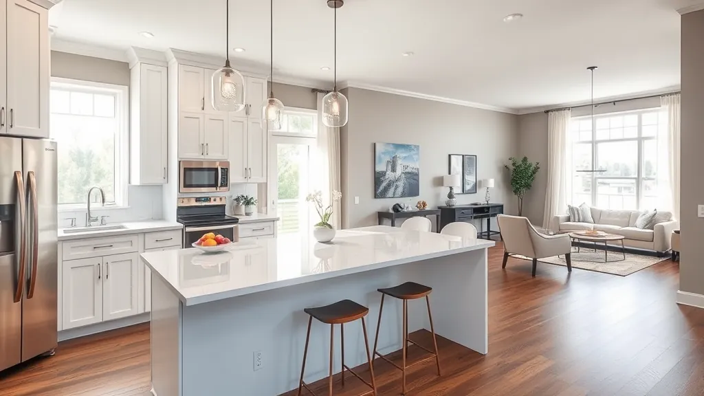 Modern kitchen remodel in Haverhill FL with white cabinets, quartz countertops, stainless steel appliances, and natural light.