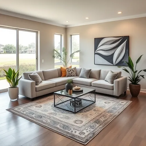 Modern living room in Golf FL, featuring elegant furnishings, natural light, and contemporary decor for inviting ambiance.